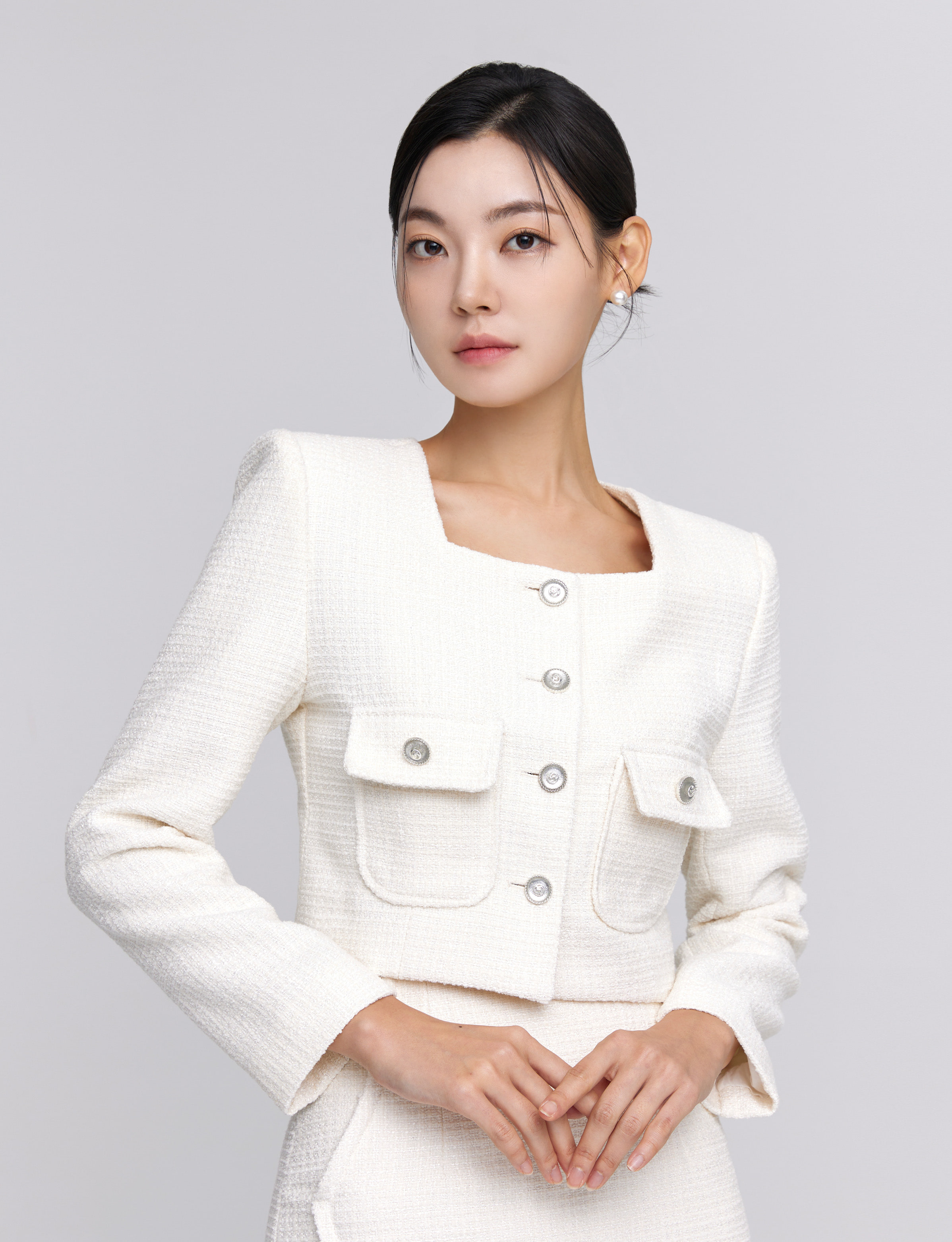 Merry Tweed Square Neck Jacket_2colors