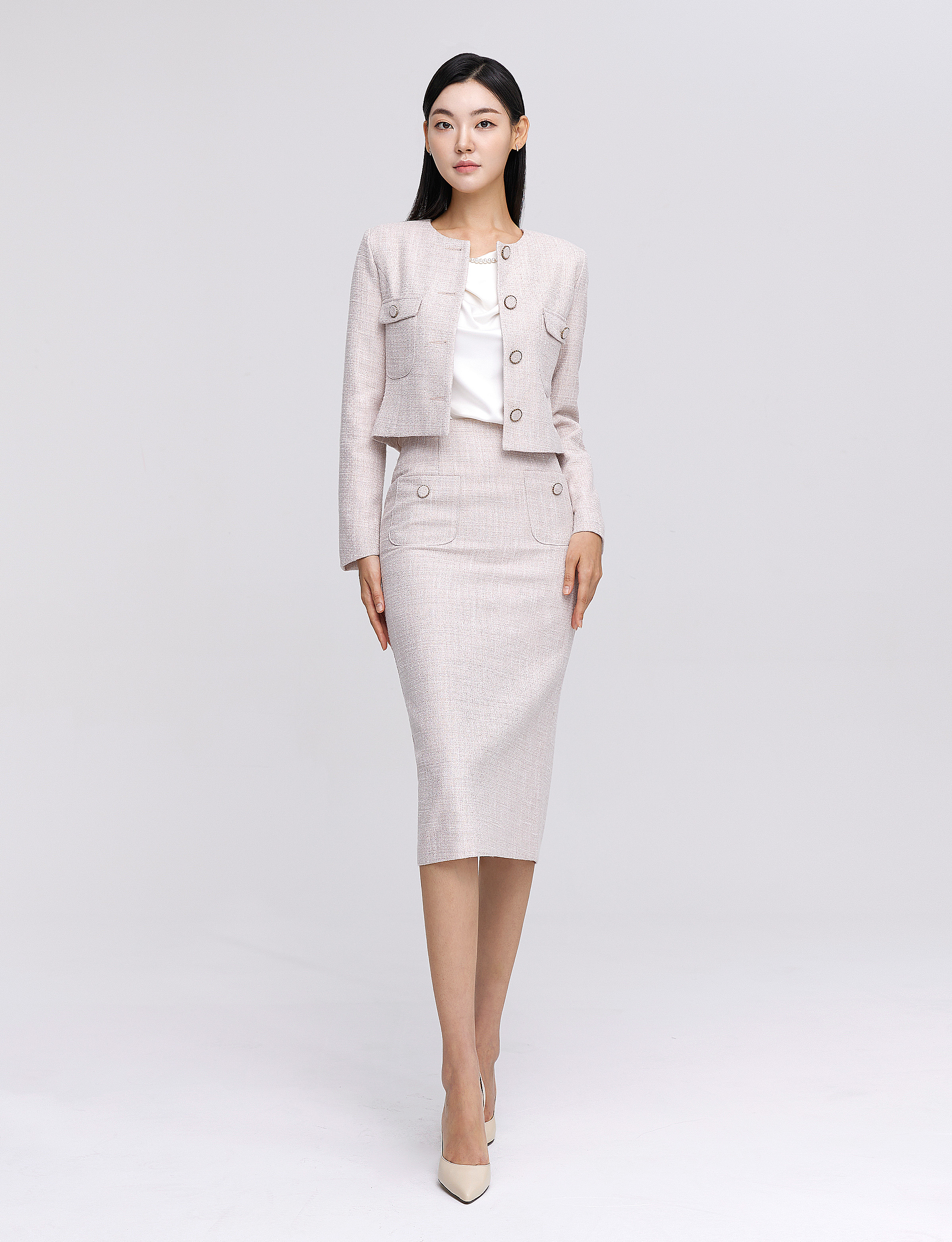 Esther Tweed Two-Piece Set_2colors